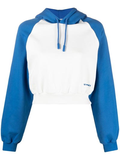 Sunnei Logo-print Panelled Hoodie In Multi