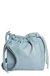 Proenza Schouler Drawsting Pouch Leather Crossbody Bag In Blue Stone