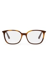 Dior 54mm Geometric Optical Glasses In Blonde Havana