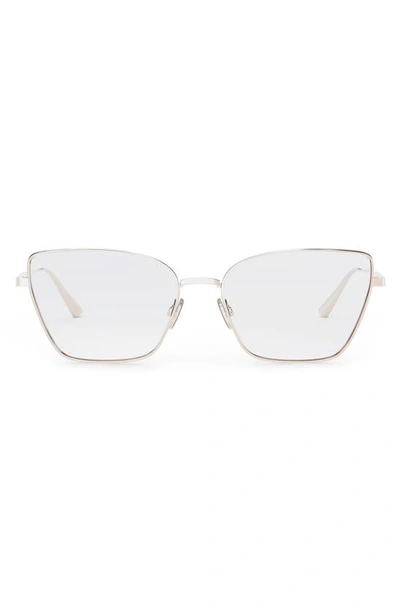Dior 57mm Butterfly Optical Glasses In Shiny Rose Gold