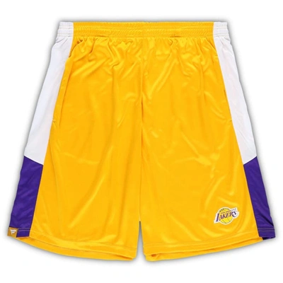 Fanatics Branded Gold Los Angeles Lakers Big & Tall Champion Rush Practice Shorts