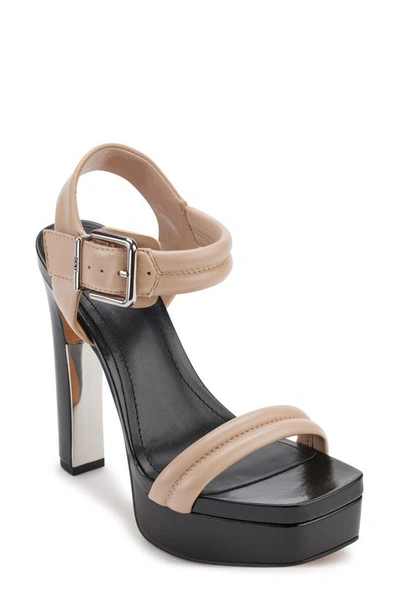 Dkny Jaysha Platform Sandal In Gold Sand