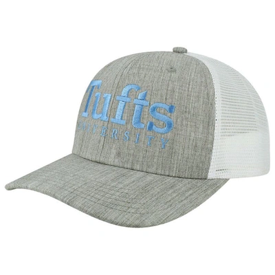 Legacy Athletic Men's  Heather Grey, White Tufts University Jumbos The Champ Trucker Snapback Hat In Heather Grey,white