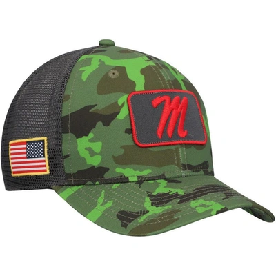 Nike Men's  Camo, Black Ole Miss Rebels Classic99 Veterans Day Trucker Snapback Hat In Camo,black