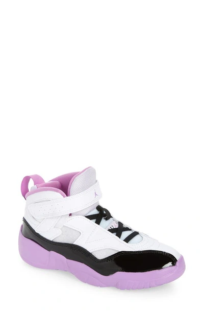 Nike Jordan Little Kids' Jordan Jumpman Two Trey Basketball Shoes In White/black/barely Grape/rush Fuchsia