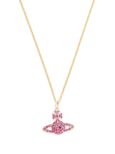 Vivienne Westwood Grace Bas Relief Pendant Necklace In Oro Rosa