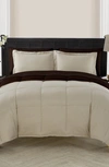 Vcny Home Lincoln Down Alternative Reversible Bed-in-a-bag Comforter Set In Taupe