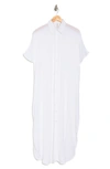 Boho Me Long Shirt Dress In White