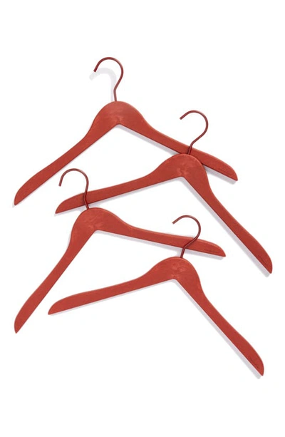 Hay 4-pack Recycled Plastic Coat Hangers In Cherry Red