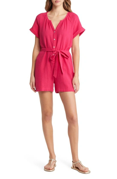 Tommy Bahama Coral Isle Cotton Romper In Pink
