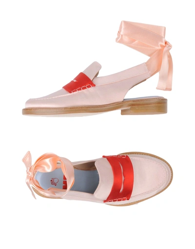Mr By Man Repeller Woman Two-tone Satin Loafers Pastel Pink