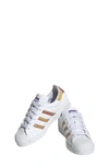 Adidas Originals Kids' Superstar Sneaker In White/ White/ Purple Rush