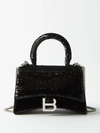 Balenciaga Hourglass Xs Sequinned Handbag In Black
