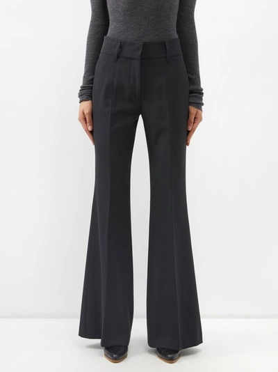 Gabriela Hearst Rhein Wool-twill Flared Suit Trousers In Blk Black