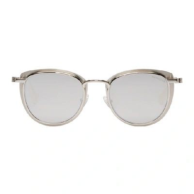Moncler Silver Ml0045 Sunglasses In 17c Black