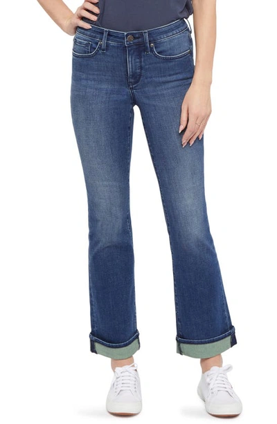 Nydj Barbara Cuffed Ankle Bootcut Jeans In Bluewell