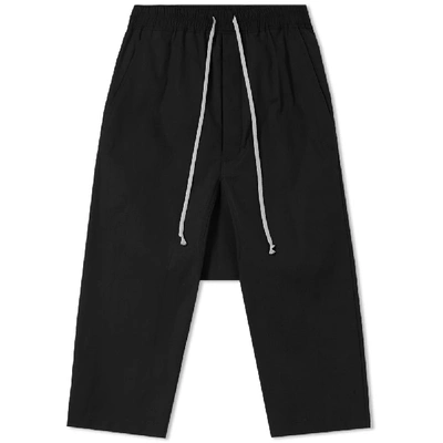 Rick Owens Drawstring Cropped Trouser In Black