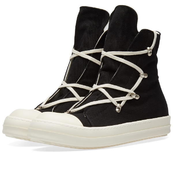 rick owens drkshdw lace up low top sneakers black