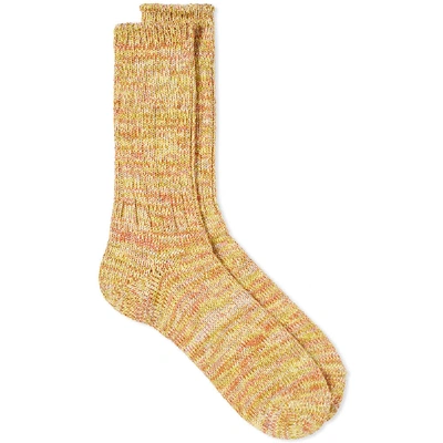 Anonymous Ism 5 Colour Mix Crew Sock In Yellow