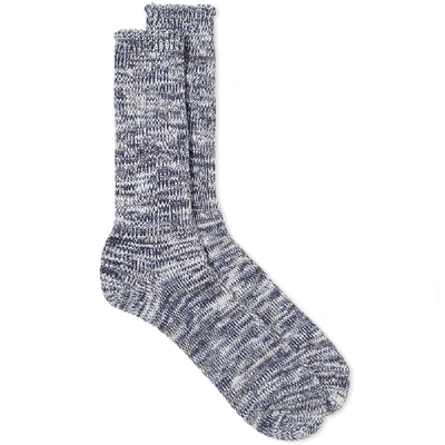 Anonymous Ism 5 Colour Mix Crew Sock In Blue