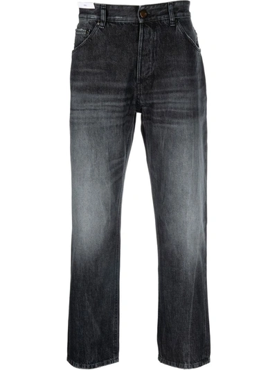 Pt Torino Mid-rise Cropped Jeans In Black