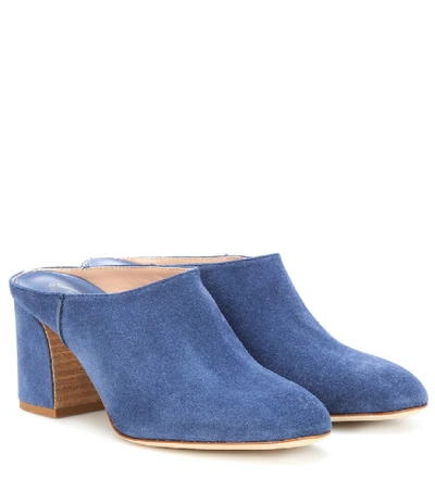 Tod's Suede Mules In Blue