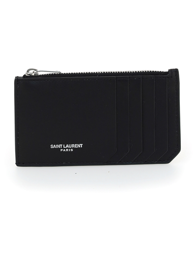 Saint Laurent Card Holder In Nero