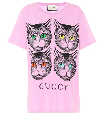 Mystic Cat And Guccy Print T-shirt In ModeSens