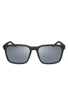 Nike Rave 57mm Polarized Square Sunglasses In Matte Black/ Polar Grey