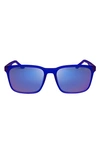 Nike Rave 57mm Polarized Square Sunglasses In Matte Blue/polar Fl