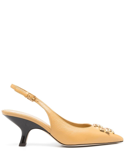 Tory Burch Eleanor Pointed Toe Slingback Pump In Neutrals