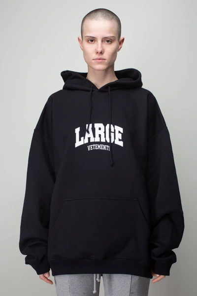 Vetements Large Logo Hoodie In Nero ModeSens