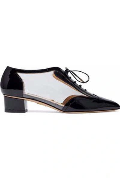 Charlotte Olympia Woman Patent-leather And Pvc Brogues Black
