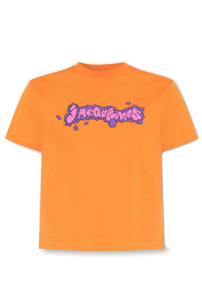 Jacquemus Logo-print Cotton T-shirt In Orange