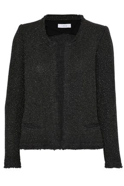 Iro Woman Metallic Frayed Knitted Jacket Black