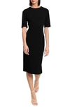 Donna Morgan Sheath Midi Dress In Black