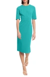 Donna Morgan Sheath Midi Dress In Spectra Green