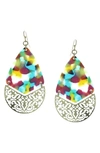 Olivia Welles Quinn Filigree Drop Earrings In Worn Gold / Multi