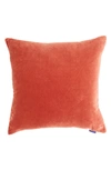 The Conran Shop Velvet & Linen Accent Pillow In Orange
