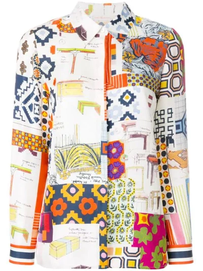 Tory Burch Sienna Printed Silk Shirt In Scrapbook ModeSens