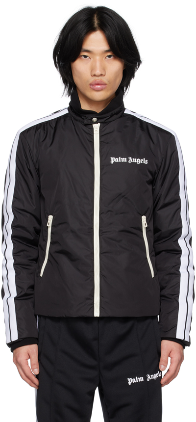 Palm Angels Lightweight Puffer Track Jacket In Black,white
