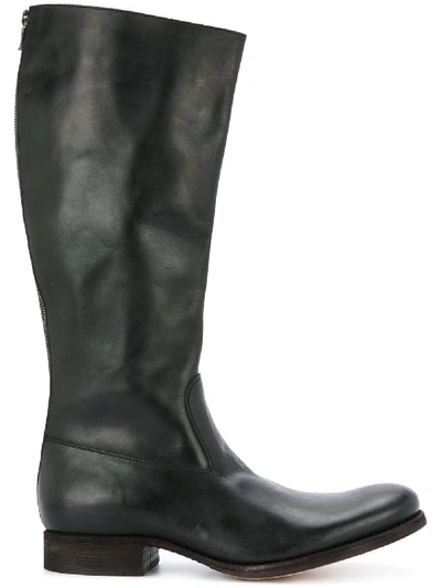 C Diem Long Rear-zip Boots - Black