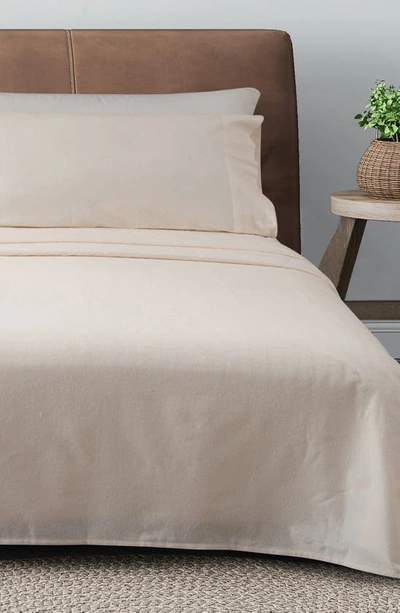 Woven & Weft Cotton Solid Flannel Sheet Set In Pristine Ivory