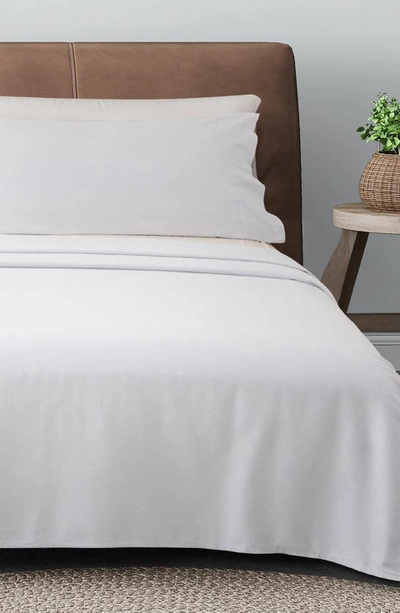 Woven & Weft Cotton Solid Flannel Sheet Set In Winter White