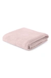 Woven & Weft Super Soft Cotton All-season Waffle Weave Throw In Blush Pink
