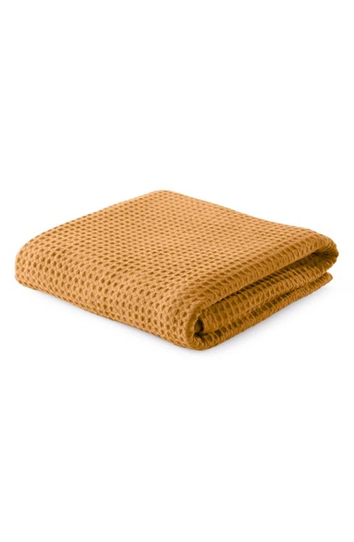 Woven & Weft Super Soft Cotton All-season Waffle Weave Throw In Marigold