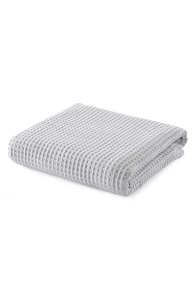 Woven & Weft Super Soft Cotton All-season Waffle Weave Throw In Light Grey