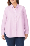 Foxcroft Boyfriend Cotton Blouse In Lilac Bloom