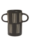 The Conran Shop Wax Resist Stripe Handle Vase In Black