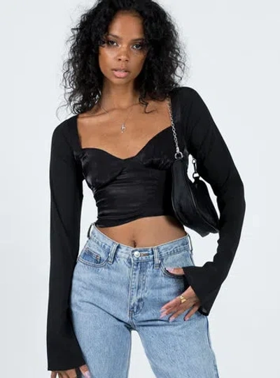 Princess Polly Afflect Long Sleeve Top In Black